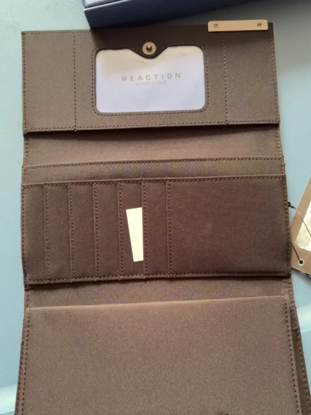 Kenneth Cole Reaction Dark Brown Trifold Wallet - New in Box